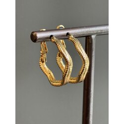 Dalgalı Gold Halka Küpe