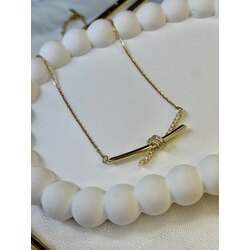 Gold Zirkon Taşlı Düğüm Kolye