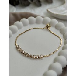 Kristal Kesim Gold Su Yolu Bileklik