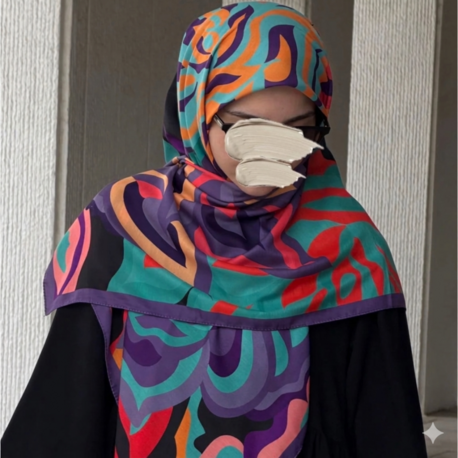 Pamuklu Soft Mihra Desen Eşarp Karma
