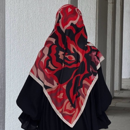 Pamuklu Soft Mihra Desen Eşarp Rose