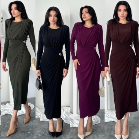 HİRA KAHVERENGİ TESETTÜR ELBİSE