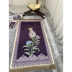 Lale desenli seccade (mor)