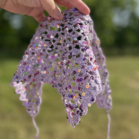 Lila pullu bandana 