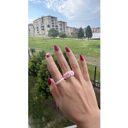 Pembe taşlı yüzük