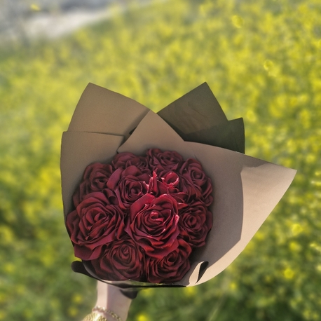 Solmayan 11li Bordo Gül Buketi