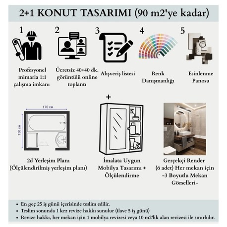 KONUT PAKETİ-1 (2+1, 90 m2'ye kadar.)