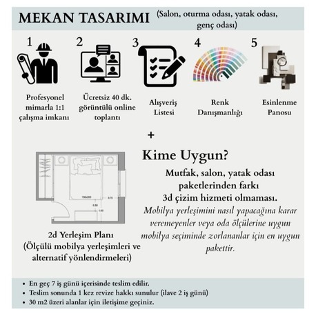 ONLINE DANIŞMANLIK (2 BOYUTLU YERLEŞİM ÇİZİMİ İLE)