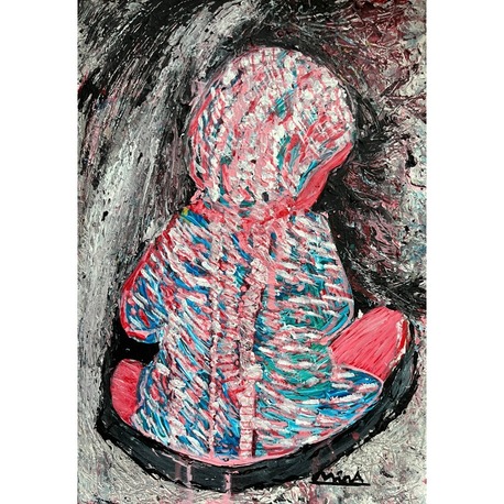 30x21cm MDF üzerine Karışık Teknik • Mixed Media on MDF • Küçük Kız • Little Girl 