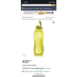 Tupperware 1.5 lt şişe 
