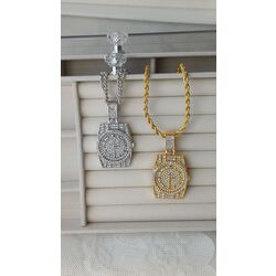 Saat rapçi zincirli çelik kolye