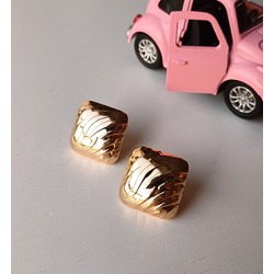 Kare vintage gold küpe