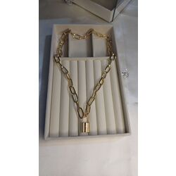 Kilitli gold çelik kolye