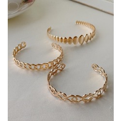 3'lü gold açık bilezik seti