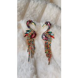 Flamingo taşlı küpe 