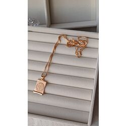 Madalyon gold çelik kolye 