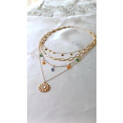 4'lü vintage gold şık kolye