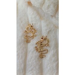 Ejderha gold küpe 