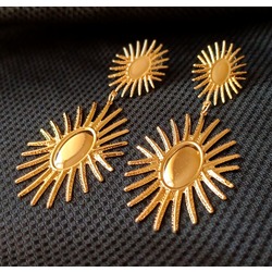 Dikenli büyük gold küpe