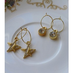 2'li gold küpe seti