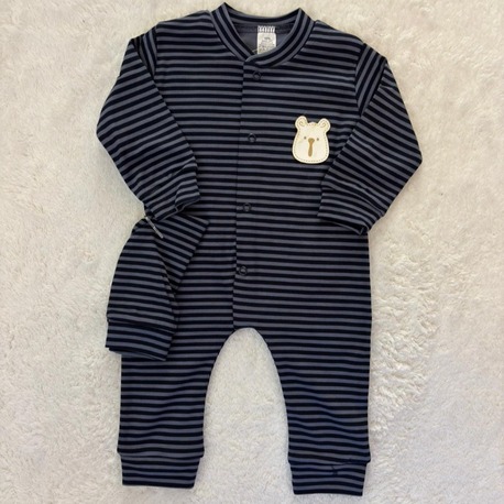Lacivert Çizgili Ve Baskılı Unisex Takım 