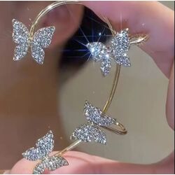 Çıkarılabilir küpe kelebek desen (sol)