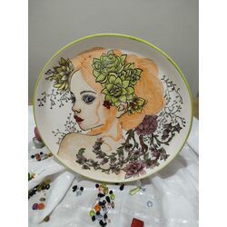 33 cm Kız Seramik Sunum Tabağı 