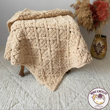 Bebek Battaniyesi – Bal Köpüğü, 90x90 cm – Alize Puffy, El Örgüsü