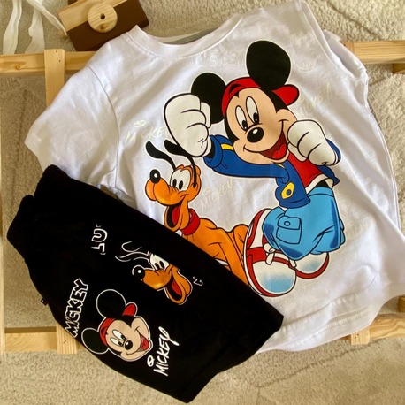 Mickey Mouse Baskılı Erkek Çocuk Şortlu Takım
