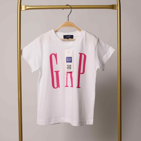 Beyaz Gap Pembe Baskılı Kız Çocuk T-shirt