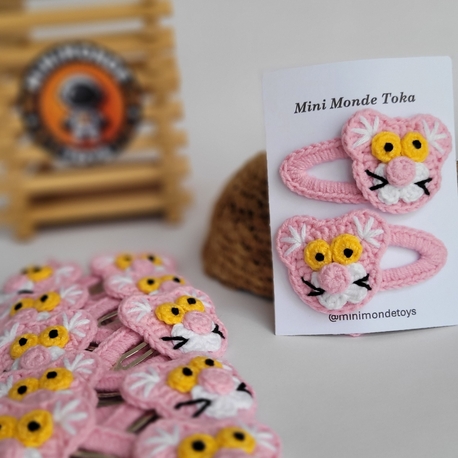 Pembe Panter Çıtçıt Toka (1 çift)