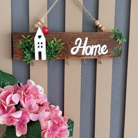 Ahşap Home Anahtarlık Askısı 