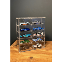 10lu  Kapaklı Pleksi 1/64 Hot Wheels Diecast Model Araç Sergileme Rafı