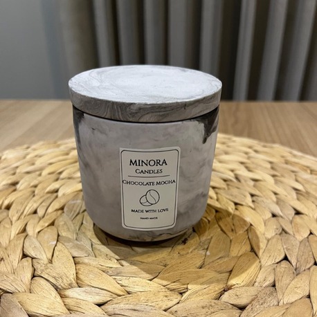Minora Candles | Chocolate & Coffee Kokulu Mum, Dekoratif Beton Mum