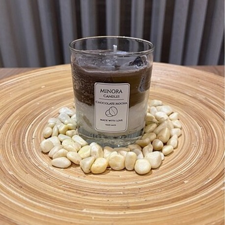Minora Candles | Chocolate & Coffee Kokulu Mum, Dekoratif Cam Bardaklı Mum