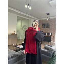 BORDO PELUŞ ATKI