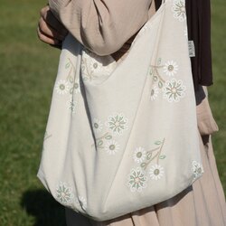 YEŞİL ÇİÇEKLİ VİNTAGE ÇANTA