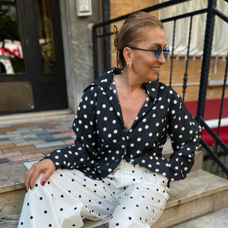 Siyah Polka gömlek 