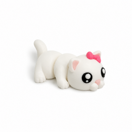 Kedi Flexi Beyaz Kırmızı Tokalı
