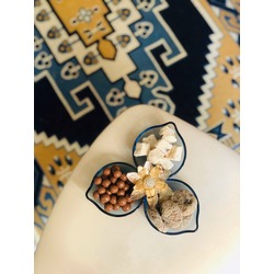 Paşabahçe 3 Bölmeli Cam Sunum Tabağı | Mavi