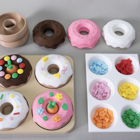 Montessori Donut Süsleme Seti | Çocuklar İçin Yaratıcı Oyun ve Duyusal Aktivite Seti  