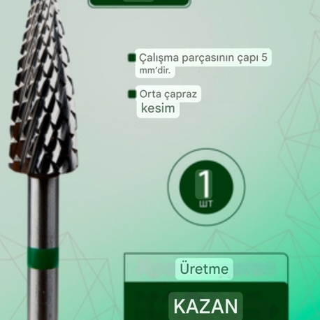kmiz original çikartma freze çelik yeşhil
