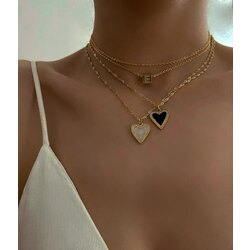 Mineli taşlı heart kolye