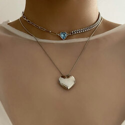 iki farklı zincir heart choker