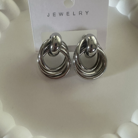 Oval küpe-silver