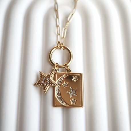 Ay yıldızlı charm kolye