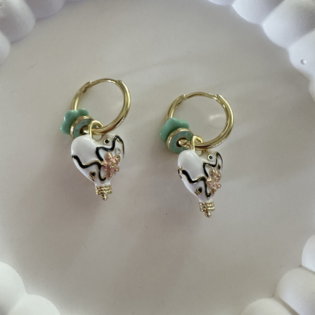 Charm kalp küpe
