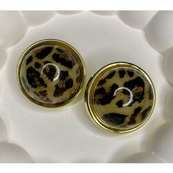 Yuvarlak leopar küpe