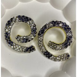 Spiral taşlı küpe