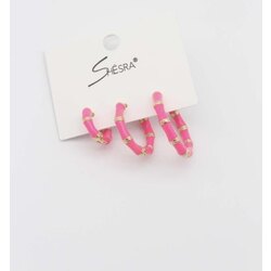 3’lü pembe küpe